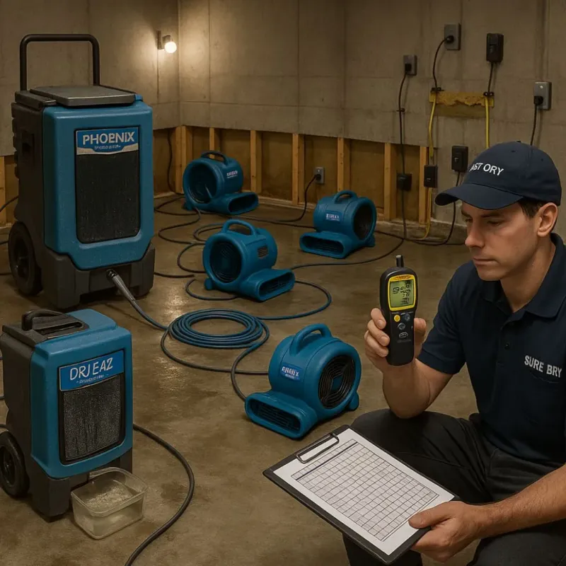 Structural Drying and Dehumidification process in Cushing, OK